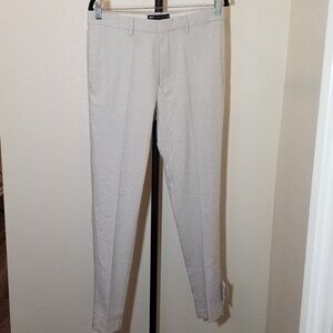 ASOS Design Smart Tapered Pant Tan White Textured Mens 32x32 Retro Business NWT
